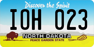 ND license plate IOH023