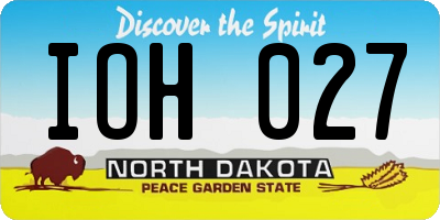 ND license plate IOH027
