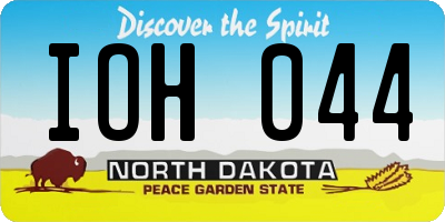 ND license plate IOH044