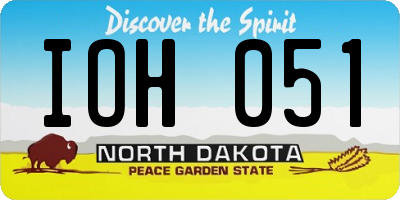 ND license plate IOH051