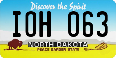ND license plate IOH063