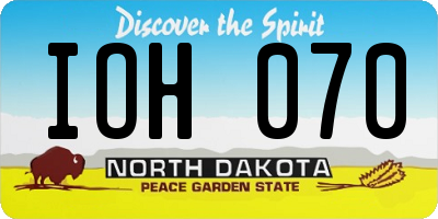 ND license plate IOH070
