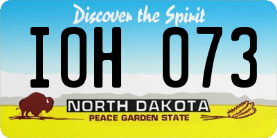 ND license plate IOH073