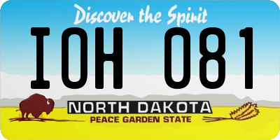ND license plate IOH081