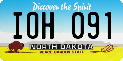ND license plate IOH091