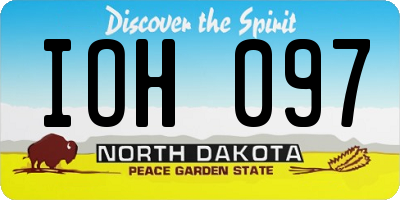 ND license plate IOH097