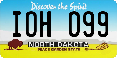 ND license plate IOH099
