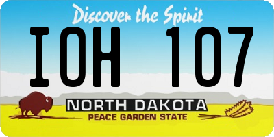 ND license plate IOH107