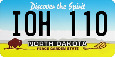 ND license plate IOH110