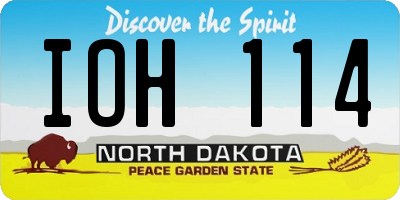 ND license plate IOH114