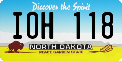 ND license plate IOH118