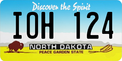 ND license plate IOH124