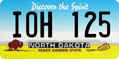 ND license plate IOH125