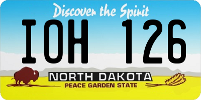 ND license plate IOH126