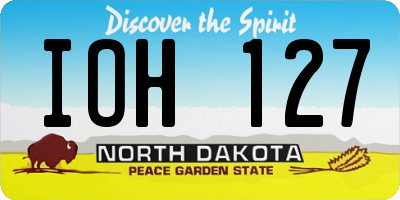 ND license plate IOH127