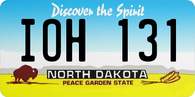 ND license plate IOH131