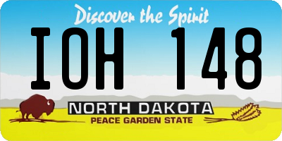 ND license plate IOH148