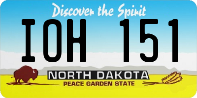 ND license plate IOH151