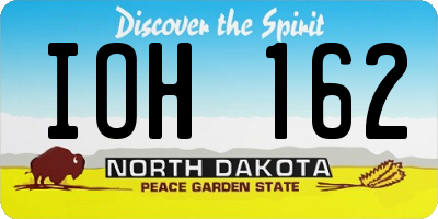 ND license plate IOH162