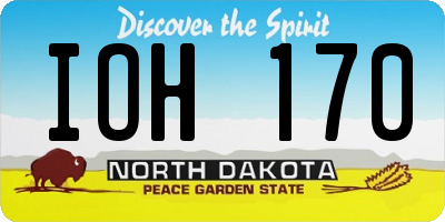 ND license plate IOH170