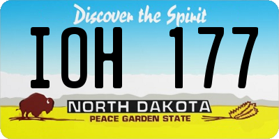ND license plate IOH177