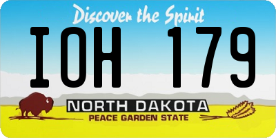 ND license plate IOH179