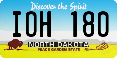 ND license plate IOH180