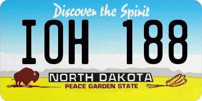 ND license plate IOH188