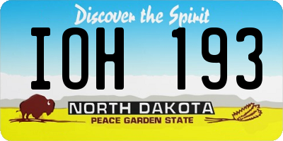 ND license plate IOH193