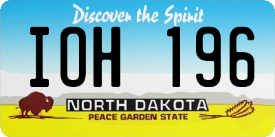 ND license plate IOH196