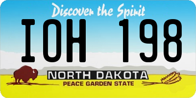 ND license plate IOH198