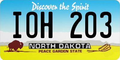 ND license plate IOH203