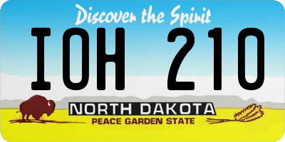 ND license plate IOH210