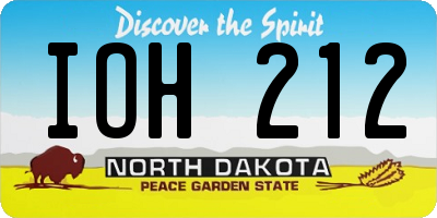 ND license plate IOH212