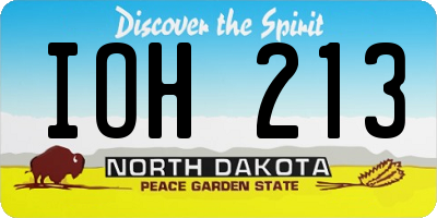 ND license plate IOH213