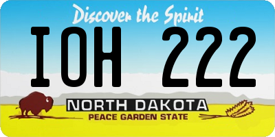 ND license plate IOH222