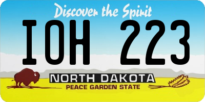 ND license plate IOH223