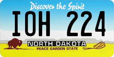 ND license plate IOH224