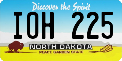 ND license plate IOH225