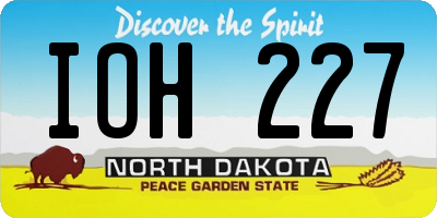 ND license plate IOH227