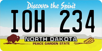 ND license plate IOH234