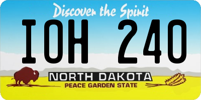 ND license plate IOH240