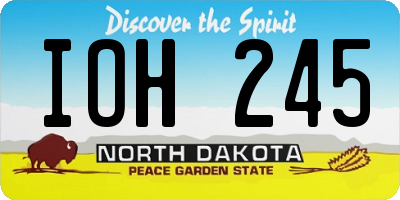 ND license plate IOH245