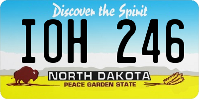 ND license plate IOH246