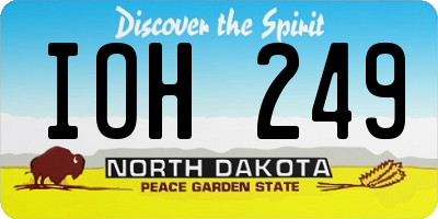 ND license plate IOH249