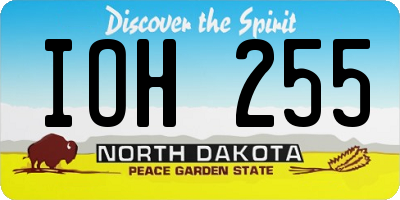 ND license plate IOH255