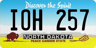 ND license plate IOH257