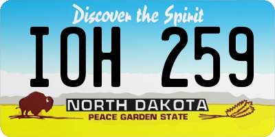 ND license plate IOH259