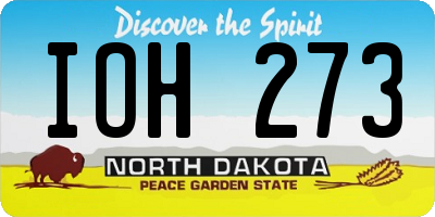 ND license plate IOH273