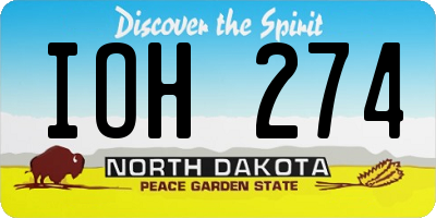 ND license plate IOH274
